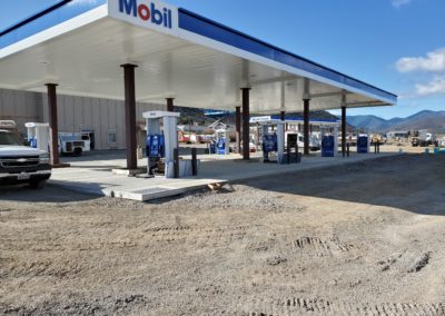 Photo of a Mobil gas station under construction