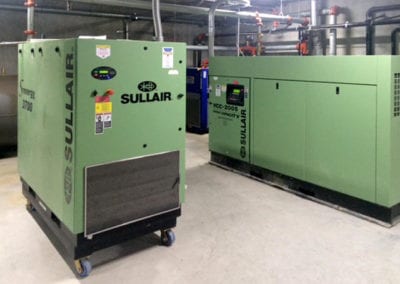 Sullair industrial air compressor installed in a warehouse