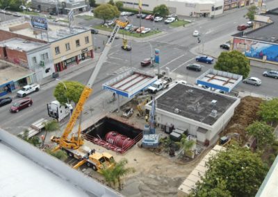 Ariel view of a Chevron station under construction