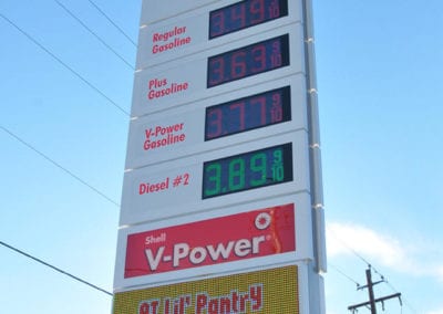 Photo of a Shell Station fuel price sign