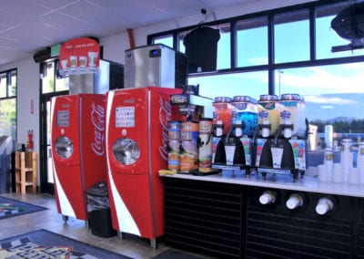 Photo of convenience store beverage machines