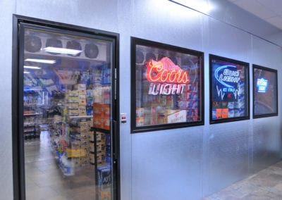 Photo of convenience store walk-in cooler